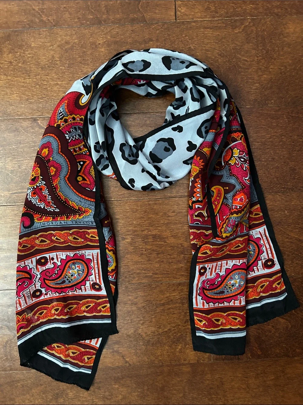 Morgan Taylor 100% Silk Paisley Print Scarf, Multicolored